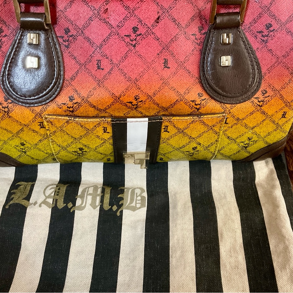 L.A.M.B. Red and Yellow ombré Rasta tote bag - Picture 6 of 12